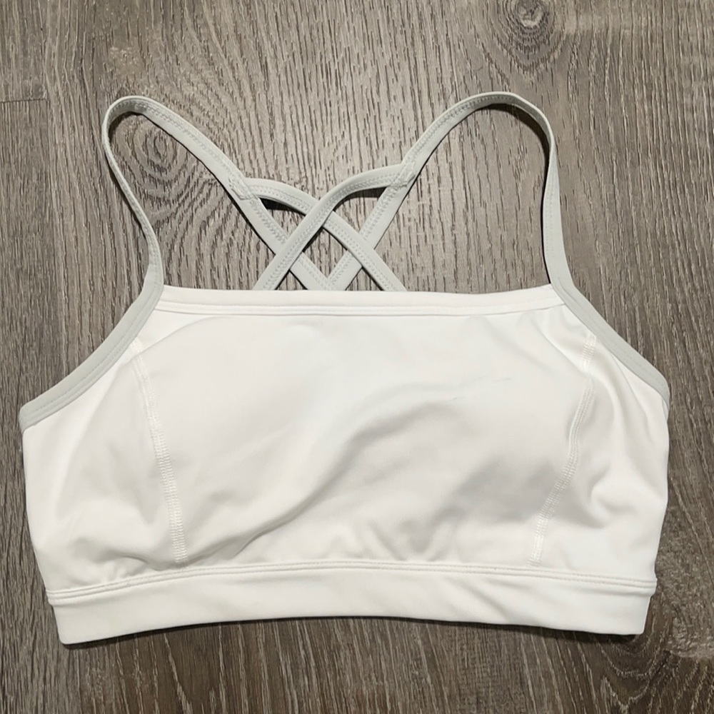NWOT White Gray Athletic Works Sports Bra